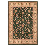 Bareens Designer Rugs - Bohemien Ziegler Marylou Green Beige Hand-Knotted Wool Rug - 8'1'' x 9'10'' - Enhance the ambiance of your home with this magnificent Persian-influenced Turkish hand-knotted rug made by skilled artisans capable of creating the most exceptional vegetable dyes and hand-spun wool. This exquisite handmade rug is a one-of-a-kind Peshawar Kafkaz, otherwise identified as Chobi, Chobi Peshawar, Oushak, or Ziegler rug. These handmade rugs are crafted in Pakistan utilizing superior-quality wool imported from Australia, New Zealand, and Korea in two types of weaves: the Persian weave and the Mori weave. This rug is meticulously crafted by hand using the finest natural vegetable dyes extracted from local plants. The artisans use a blend of hand-spun local and fine merino wool, resulting in a rug with a compelling texture, higher lanolin content, and longer staple. The artisans occasionally incorporate natural or artificial silk into the pile to enhance specific motifs. The finished product is an awe-inspiring execution of flawless design and an understated palette that exudes elegance.