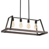 4-Light Wood and Oil Rubbed Bronze Island Chandelier