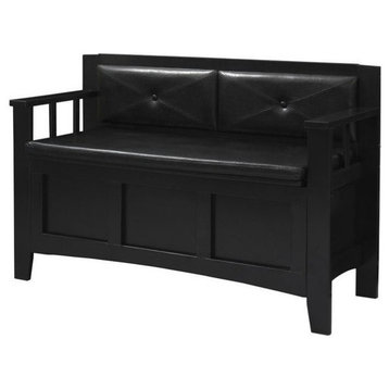Pemberly Row Padded Bench in Black Finish