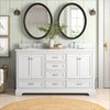 Harper 60" Bathroom Vanity, White, Quartz, Double