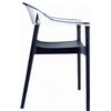 Carmen Modern Dining Arm Chair, Set of 4, Black/Transparent Clear