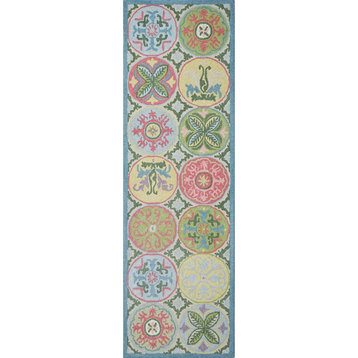 Mosaic Tiles Wool Hand Tufted Rug, 2'6" X 8'