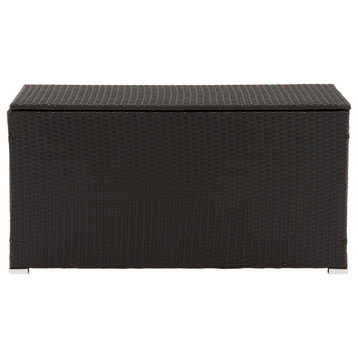 CorLiving Patio Cushion Box - Black with Ash Gray Fabric Liner