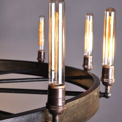 Horseless Carriage Wheel, 48", offset spokes - Chandeliers