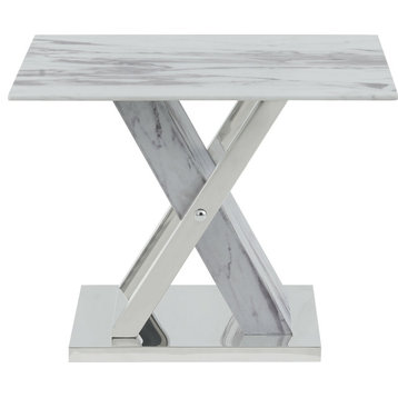 T1274 End Table - White