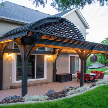Cedar Hills, UT Barrel Roof Pergola w/Custom Contoured Deck