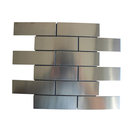 11.81"x11.81" Sub Way Stainless Steel Subway Metal Backsplash Wall Bath Tile