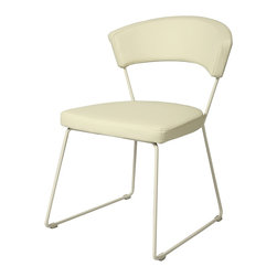 Impacterra Janette White Faux Leather Side Chair - Dining Chairs