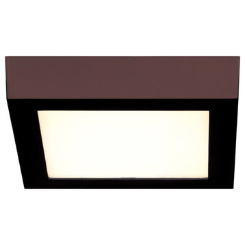 Strike 2.0 Dimmable LED Square Flush Mount, Bronze With Acrylic Lens, 7"