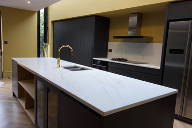 This is an example of a modern kitchen in London.