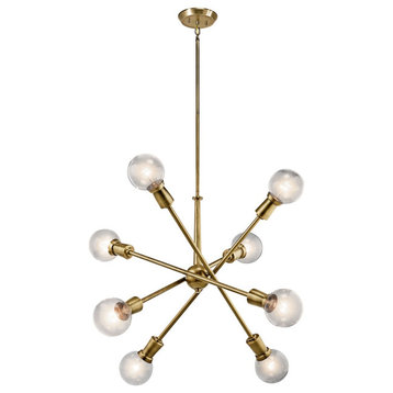 Kichler Armstrong 8 Light Chandelier in Natural Brass
