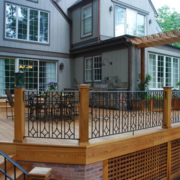 Project details: lighting, railing, lattice, pergola