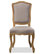 Chateauneuf Weathered Oak Upholstered Dining Side Chair, Beige