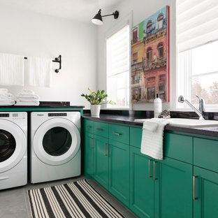 75 Beautiful Contemporary Turquoise Laundry Room Pictures Ideas