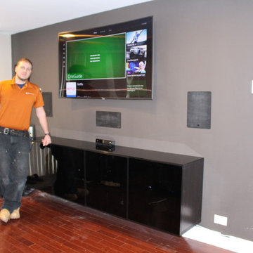 Wood Dale Home Entertainment Center Remodel with In Wall Speakers