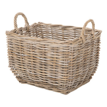 Kobo Rectangular Storage Basket, Large, Gray-Brown