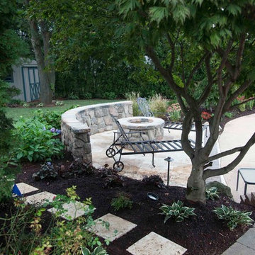 Pool area renovation and fire pit