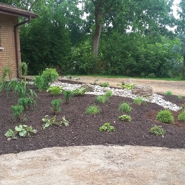 Swale & Rain-Garden for Downspout Run-Off in Milton