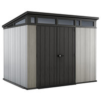 Keter Artisan 9"x7" Large Outdoor Resin Storage Shed With Modern Gray Design