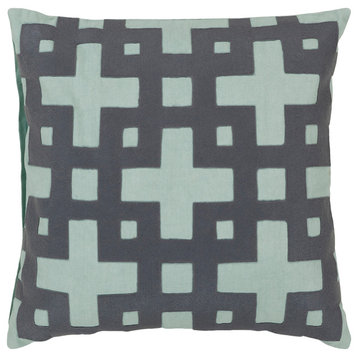 Intersecting Squares Pillow, 22"x22"x5" With Down Insert