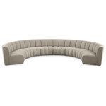 Meridian Furniture - Infinity Black Boucle Fabric Upholstered Arc Shaped Modular Sectional, Brown, 8-Piece, Arc-Shaped - Mix and match this Infinity boucle fabric modular chair with other items in the Infinity collection to find the best possible seating solution for your gang. Rich taupe boucle fabric feels welcoming and soft to the skin, so you stay seated comfortably for the big game or while watching your favorite programs. Deep channel tufting adds to the longevity and durability of this modular chair while giving it texture.