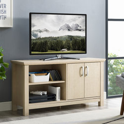 Transitional Wood Media TV Stand Storage Console Entertainment Center - Maple - Products