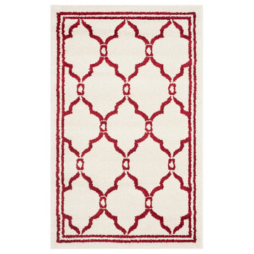 Safavieh Amherst Collection AMT414 Rug, Ivory/Red, 2'6"x4'