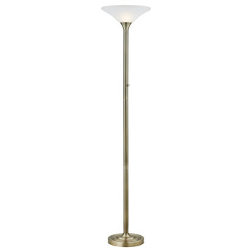 Classic Coordinates, 71" LED Dimmable Torchiere Floor Lamp with Hammered Glass