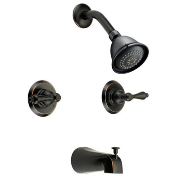 Oil Rubbed Bronze Tub/Shower Combo Faucet With Multi-Setting Shower Head
