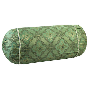 Natural Geo Fern Green Gao Takiya Bolster Pillow, Set of 2