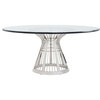 Riviera Stainless Dining Table With 48" Glass Top