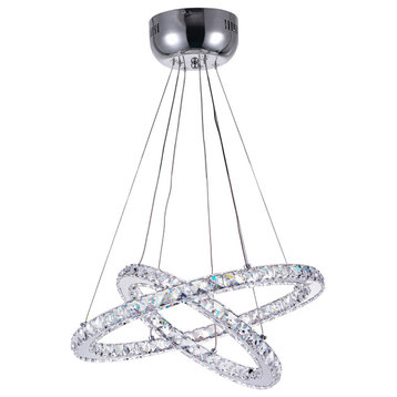 CWI LIGHTING 5080P20ST-2R LED Chandelier with Chrome finish