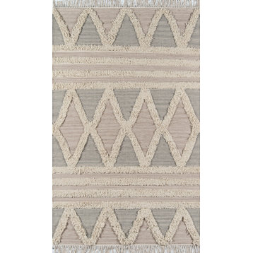 Momeni Harper Hand Woven Wool Beige Area Rug 2'x3'