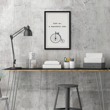 "Life Is a Beautiful Ride - Unicycle" Framed Painting Print