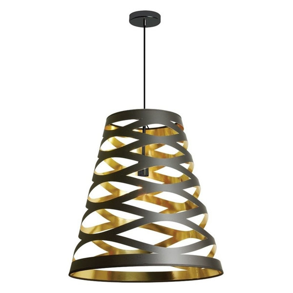 Dainolite 1-Light Cut Out Pendant With Black on Gold Shade, CUT22-698