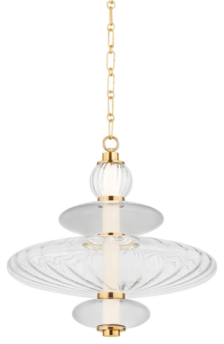 Hudson Valley Lighting Williams Pendant Aged Brass, 18.75 ...