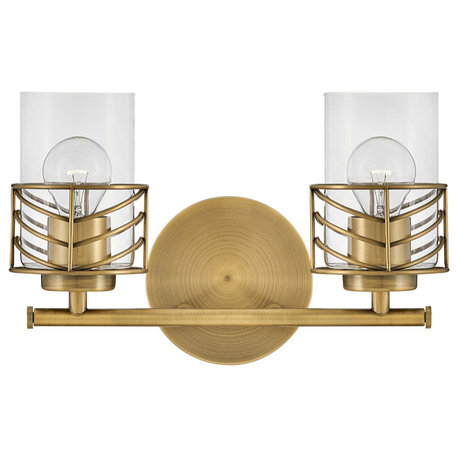 Hinkley 50262LCB Della Two Light Vanity in Lacquered Brass