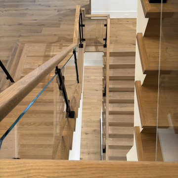 Project #132 | White Oak Staircase with Glass Balustrade