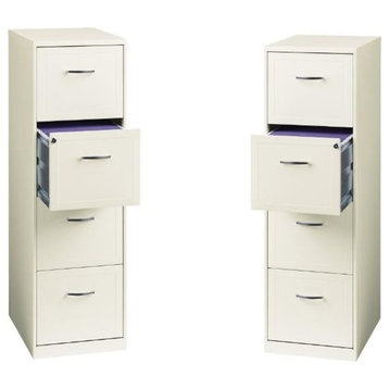 Value Pack (Set of 2) 4 Drawer Smart File Cabinet in Pearl White
