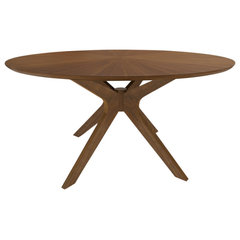 Baxton studio kenji modern and contemporary brown finished round wood dining table deals