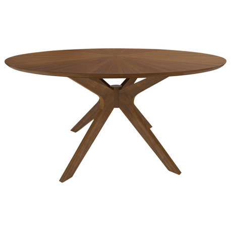 Modrest Prospect Modern Large Round Walnut Dining Table