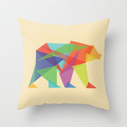 Fractal Geometric bear Throw Pillow by Budi Satria Kwan - Decorative Pillows
