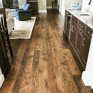 Wide Plank Hickory Floor - Home Bar