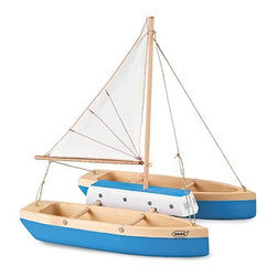 Blue Spruce Wood Toy Catamaran - Pool Toys And Floats