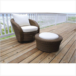 Kingsley Bate Carmel Deep Seating Swivel Lounge Chair & Ottoman - Furniture