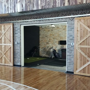 Cernicky basement w/ half basketball court; golf simulater room; bar; half bath