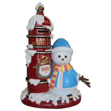 4.5' Santa Mail Box With Snowman