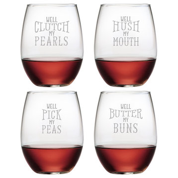 "Well" Expressions 4-Piece Stemless Wine Glass Set