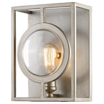 Z-Lite - Port 1 Light Wall Sconce in Antique Silver - Retro aesthetics and modern design fuse beautifully together in the Port collection of fixtures. Warm illumination behind the porthole glass panels complimenting the Olde Bronze or Antique Silver finishes.