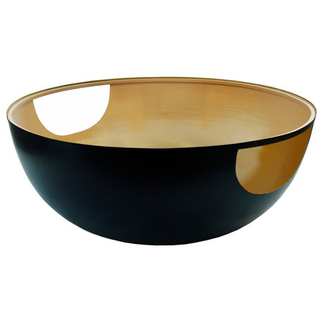 Doma Coffee Table, Matte Black / Brushed Gold